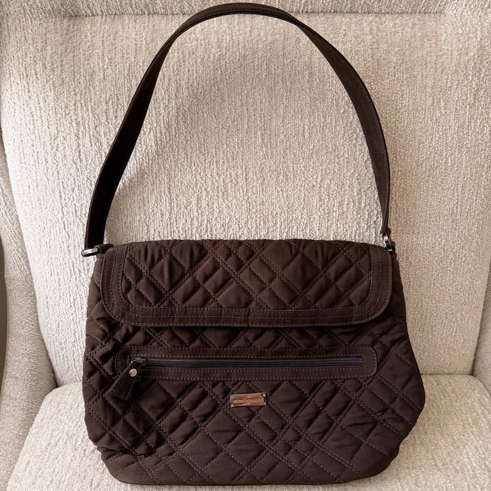 Vera Bradley Quilted Espresso Brown Shoulder Bag